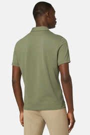 Spring Polo Shirt in Sustainable High-Performance Piqué, Military Green, hi-res