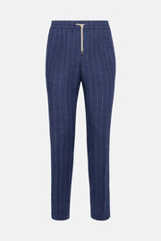 City Linen Trousers, Navy blue, hi-res