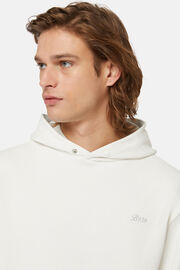 Sweatshirt com capuz de mistura de algodão orgânico, White, hi-res