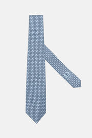 Cravatta Motivo Staffe In Seta, Azzurro, hi-res