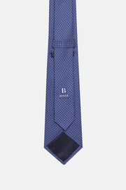 Zijden stropdas met stijgbeugelpatroon	, Navy blue, hi-res