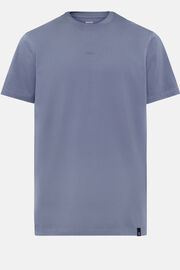 T-Shirt In Cotone Supima Elasticizzato, Indaco, hi-res