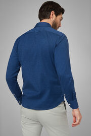Camisa Polo Slim Fit Celeste Con Cuello Cerrado, Azul, hi-res