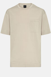 Sandfarbenes Strick-T-Shirt Aus Pima-Baumwolle, Sand, hi-res