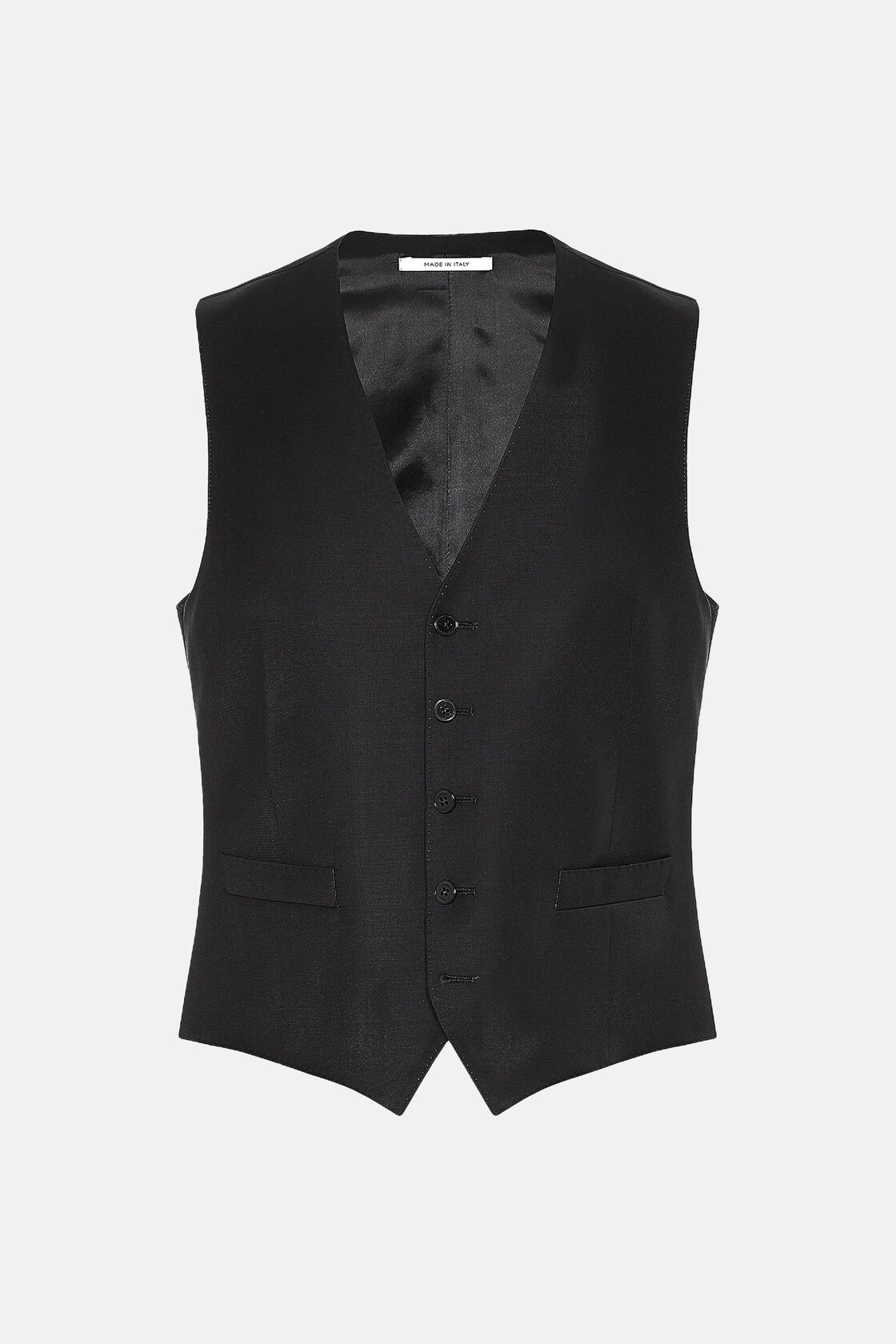 Anthracite Wool Waistcoat, Charcoal, hi-res