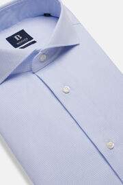 Σιέλ καρό βαμβακερό πουκάμισο κανονικής εφαρμογής, Light Blue, hi-res