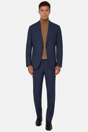 Blue Prince of Wales Check Suit In Super 130 Wool, Blue, hi-res