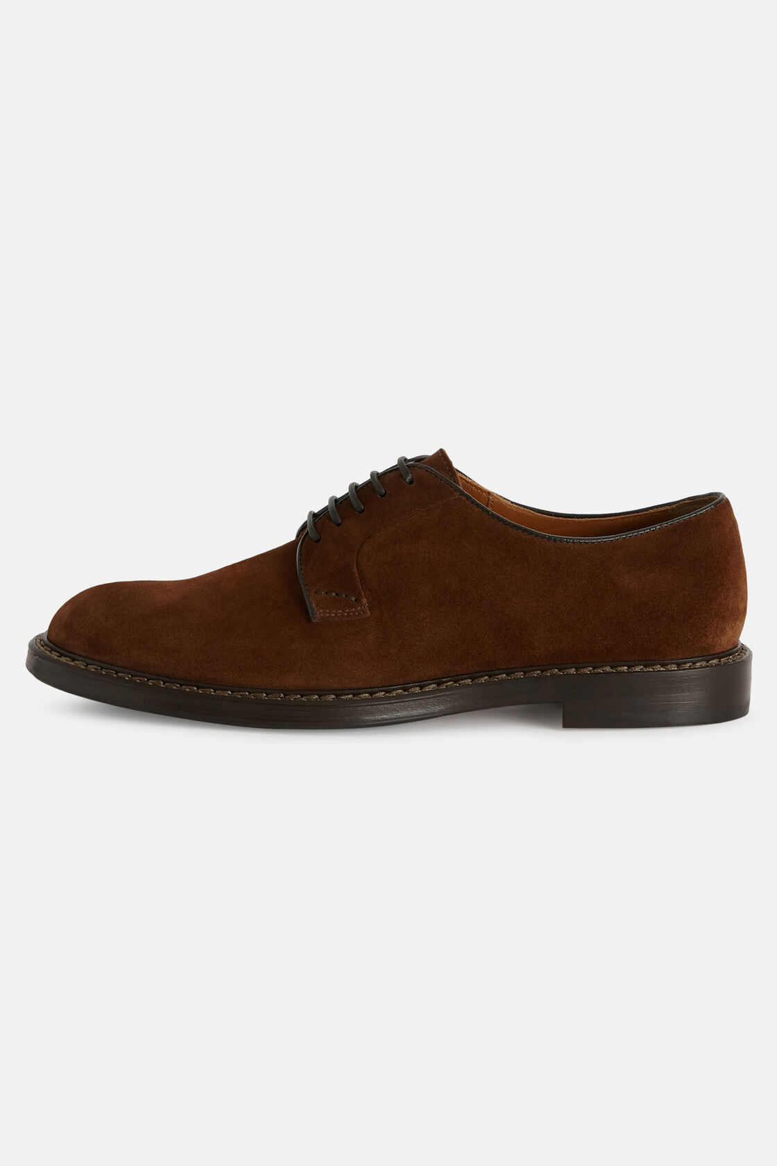 Velúrbőr derby cipő, Brown, hi-res