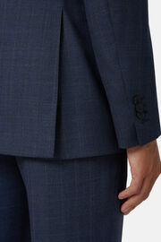 Anzug mit Prince-of-Wales-Muster aus Super-130-Wolle, Blau, hi-res