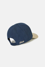 Baseball Cap With Visor And Embroidery in Cotton, Blue, hi-res