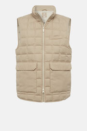 Goose Down Recycled Fabric Waistcoat, Beige, hi-res