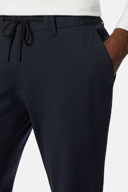Pantaloni In Nylon Elasticizzato B Tech, Navy, hi-res