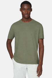 T-Shirt in Cotton Slub Jersey, Military Green, hi-res