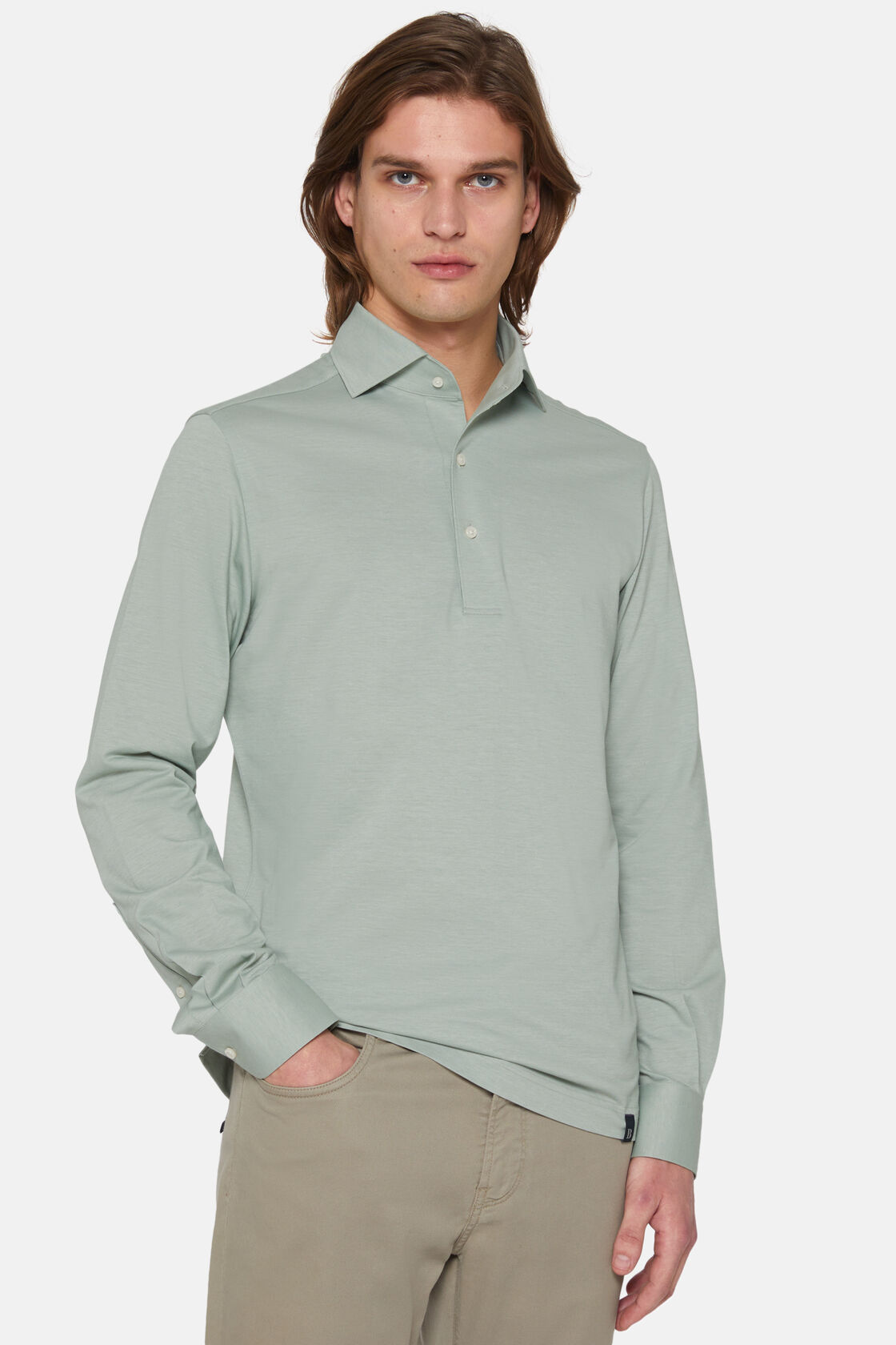Japanese Jersey Polo Shirt, Green, hi-res