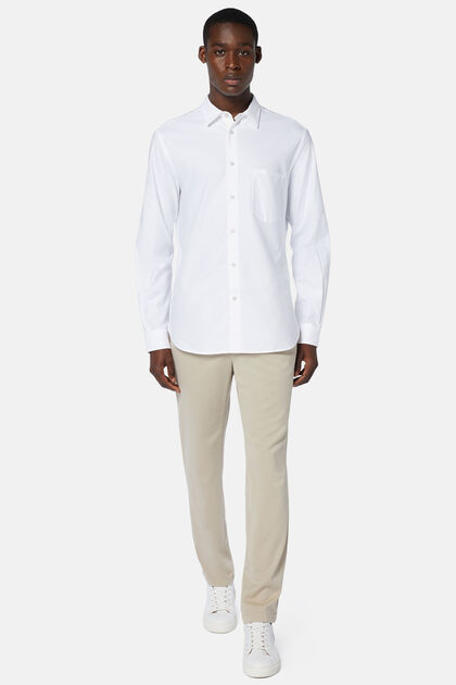 Weißes Hemd aus Oxford-Baumwolle Regular Fit, Weiß, hi-res