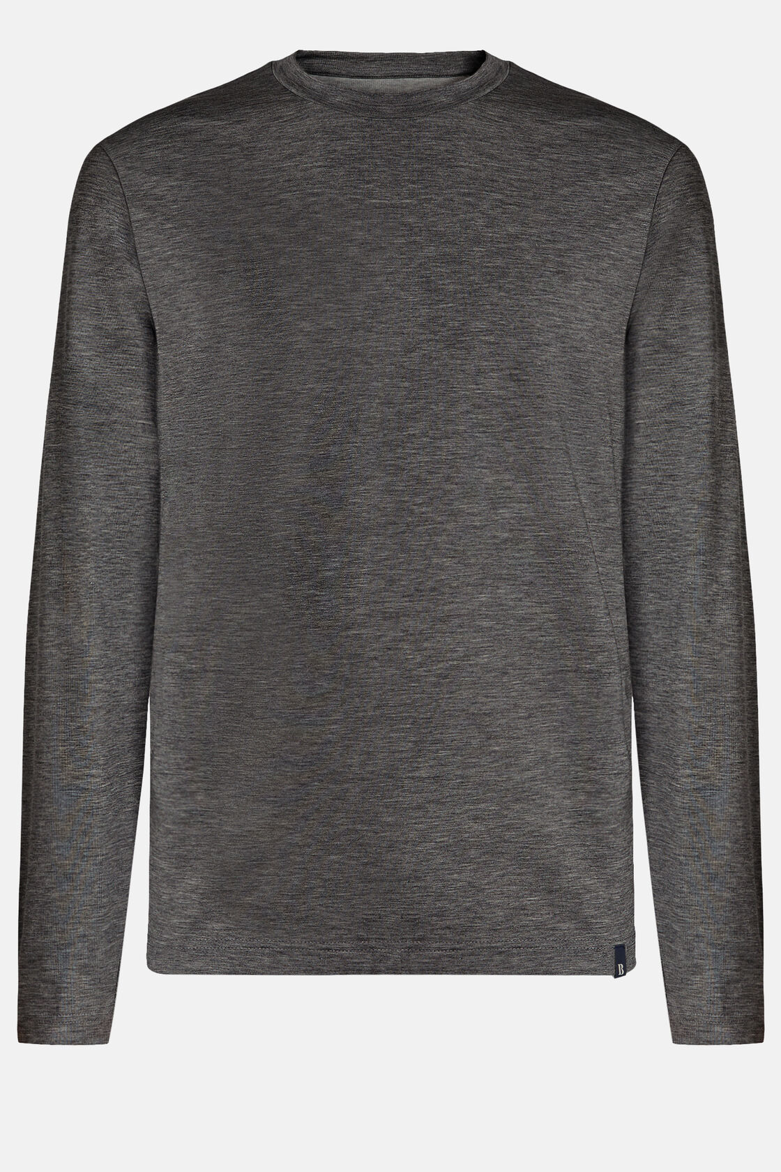 Long-Sleeved Cotton/Nylon/Tencel T-Shirt, Dark Grey, hi-res