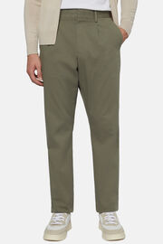 Pantaloni In Cotone Elasticizzato, Militare, hi-res