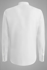 Chemise blanche en sergé de coton coupe slim, blanc, hi-res