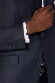 Κοστούμι με μικροΰφανση από μαλλί Super 130 σε ναυτικό μπλε χρώμα, Navy blue, hi-res