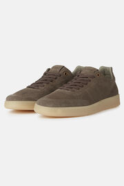 Sneakers In Pelle Scamosciata Taupe, Taupe, hi-res
