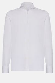 Slim Fit Poloshirt van Filo Di Scozia Piqué, White, hi-res
