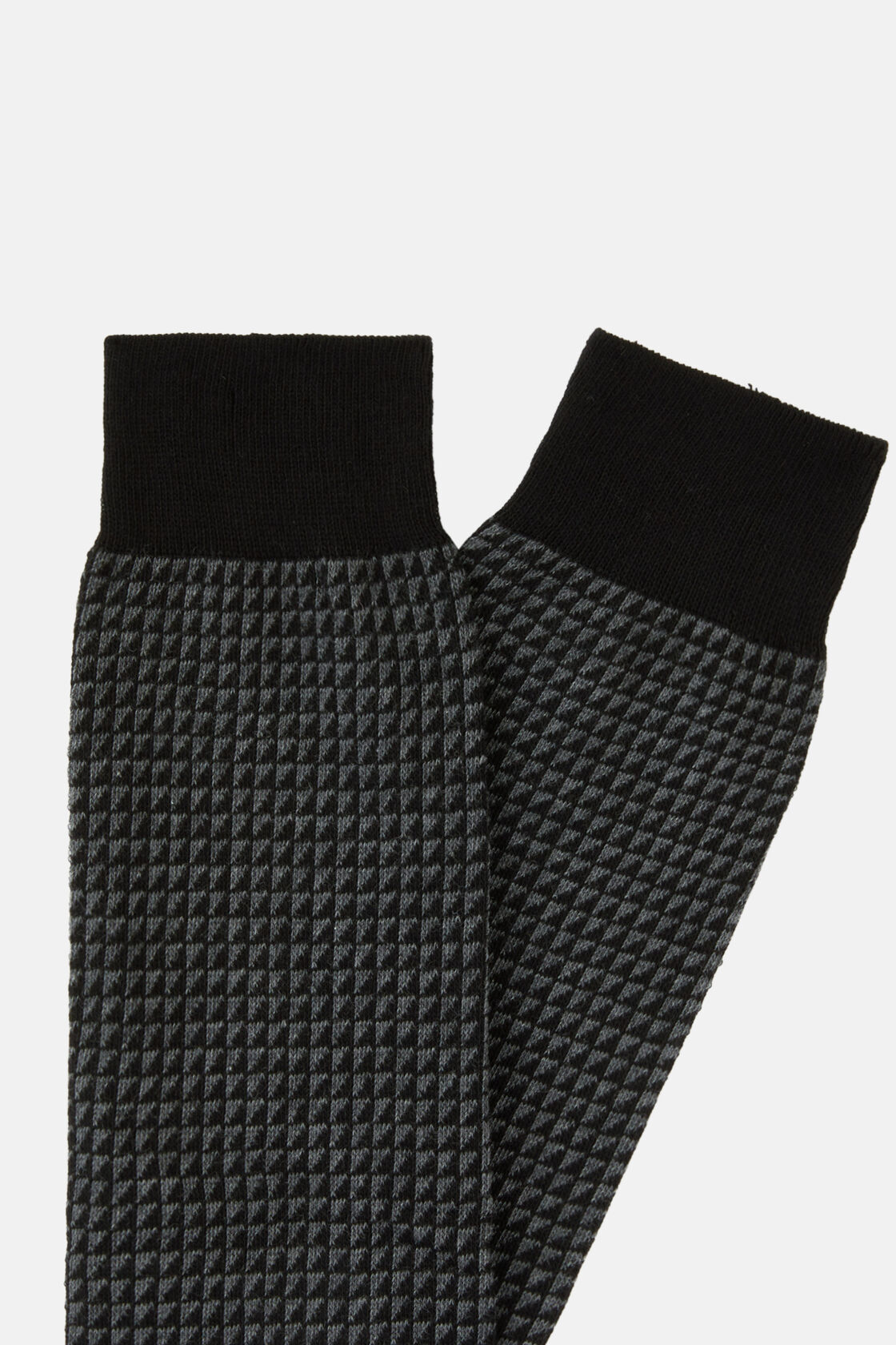 Chaussettes Micro Imprimé En Coton Biologique, Black - Grey, hi-res