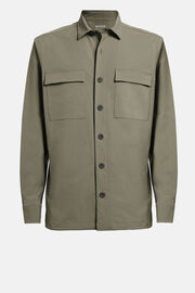 Shirt Jacket Leaf in Stretch Recycled Nylon B Tech, Military Green, hi-res