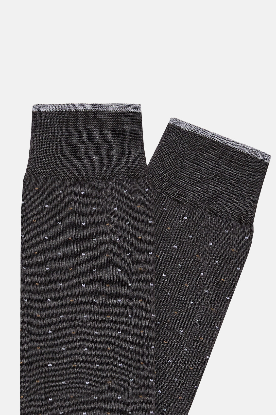 Socken mit Mikropunktemuster aus Baumwolle, Grau, hi-res