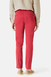 Stretch Cotton Trousers, Red, hi-res