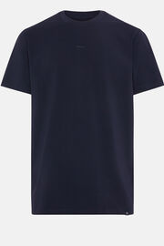T-Shirt In Cotone Supima Elasticizzato, Navy, hi-res
