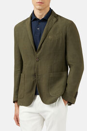 Green Linen Jacket, Green, hi-res