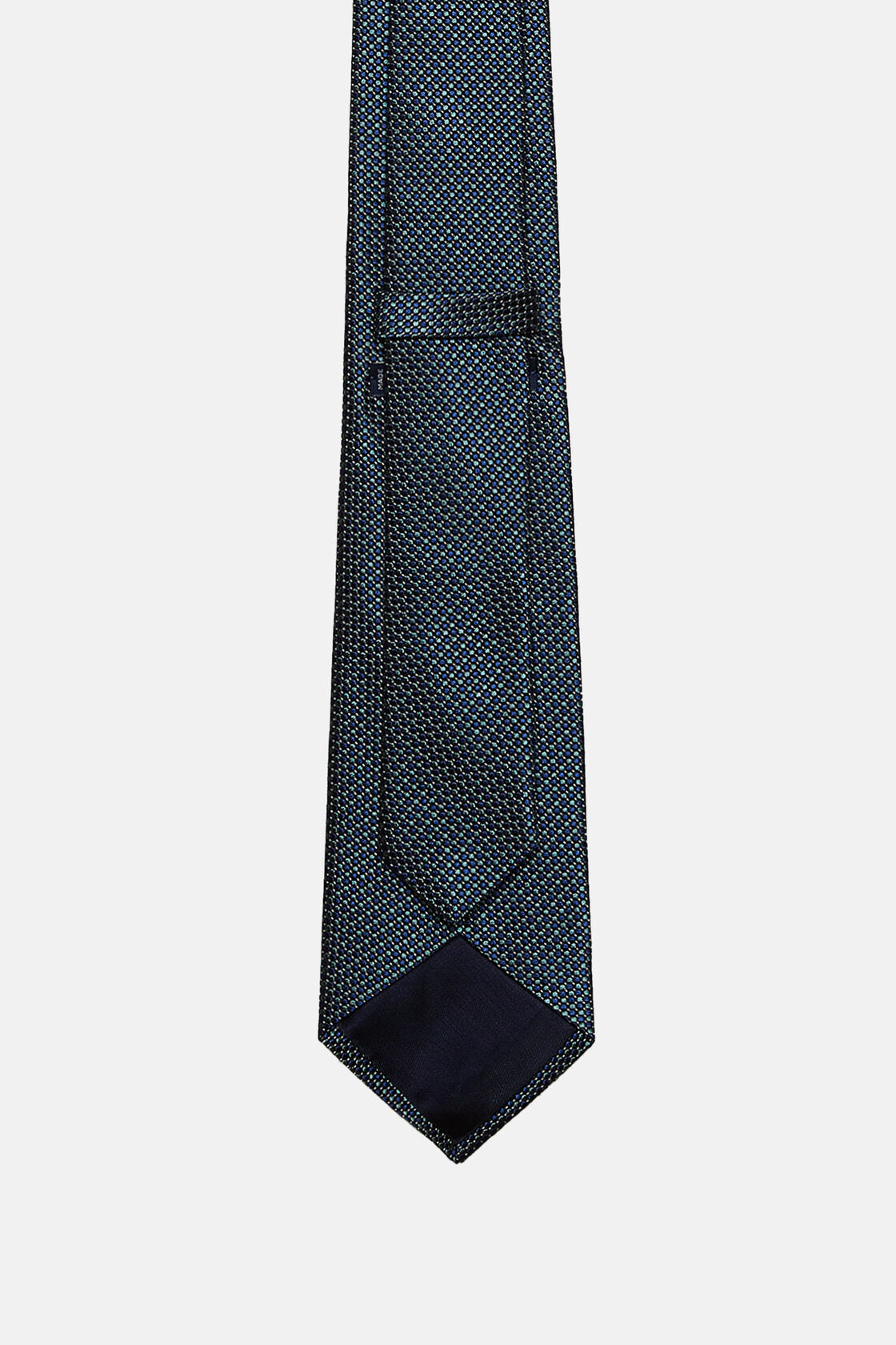 Krawatte aus Seidengemisch mit Punktemuster, Grün, hi-res