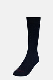 Pinpoint Cotton Blend Socks, Navy - Burgundy, hi-res