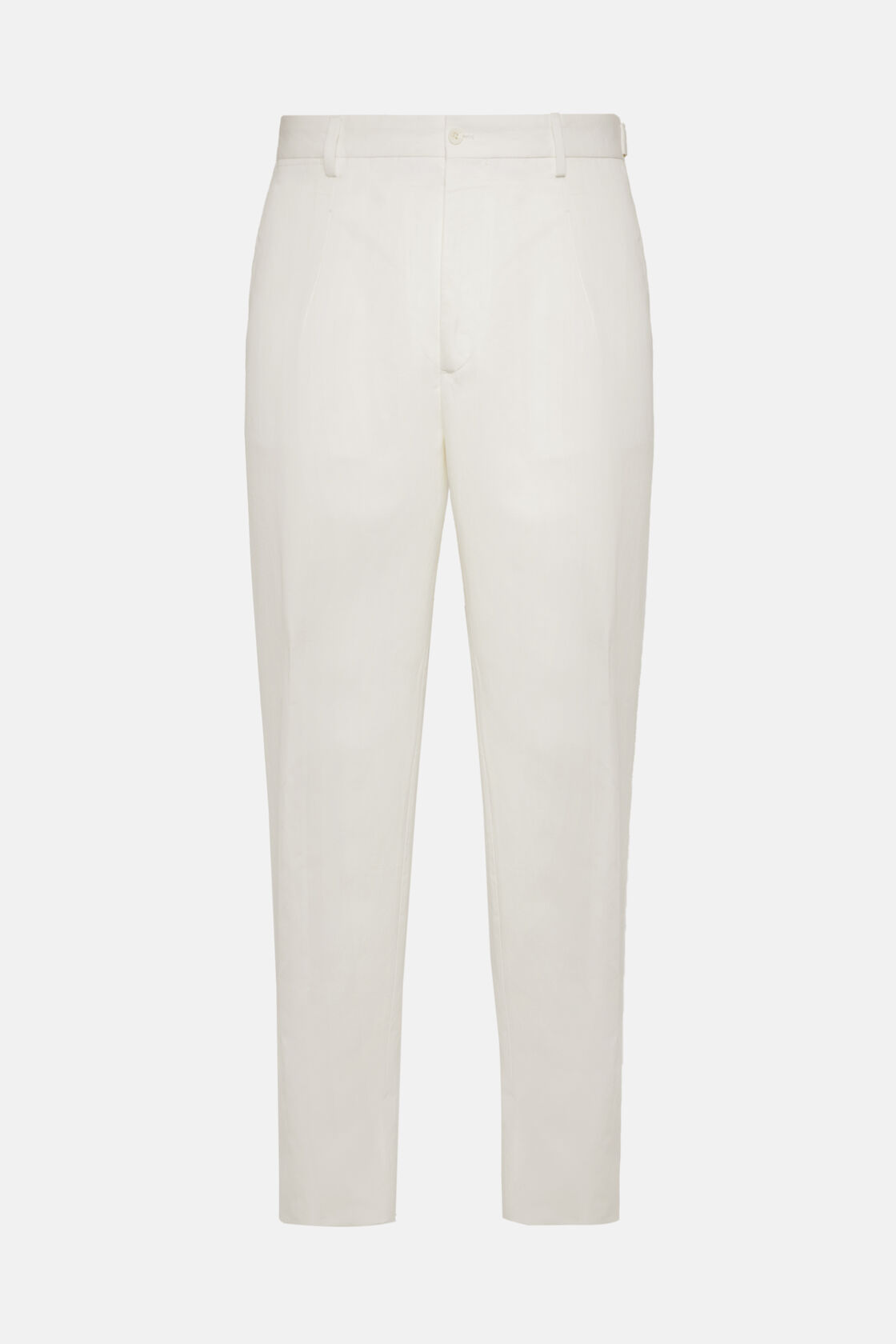Pantalon En Coton Et Lin, Blanc, hi-res