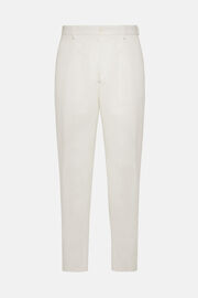 Pantalon En Coton Et Lin, Blanc, hi-res