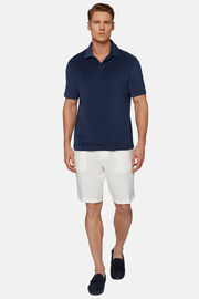 Camisa Polo em Algodão/Nylon, Navy blue, hi-res