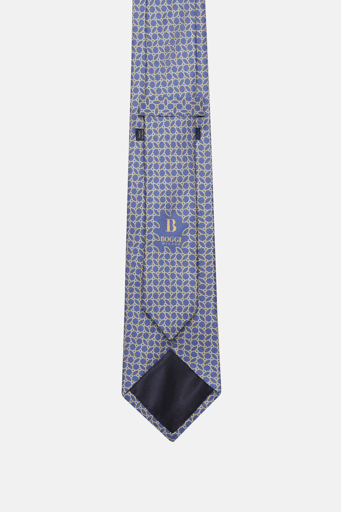 Stirrup Pattern Silk Tie, Blue, hi-res