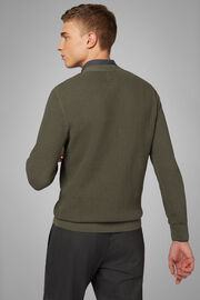 Pullover Mit Rundhalsausschnitt Aus Baumwolle, Militärgrün, hi-res
