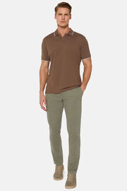 Pantalon En Coton Extensible, Military Green, hi-res