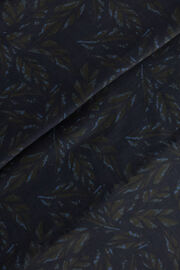 Leaf Print Modal/Cashmere Scarf, Navy blue, hi-res