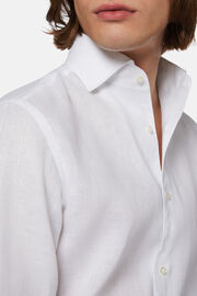 Camisa Blanca de Lino Regular Fit, Blanco, hi-res