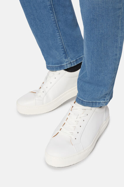 Buty Sportowe Z Białej Skóry, White, hi-res