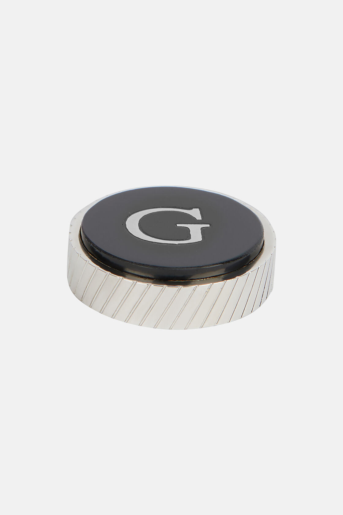 Circular letter g for cufflinks, Black, hi-res