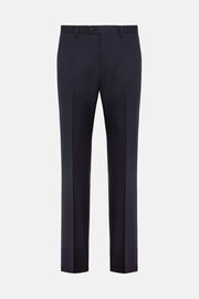 Stretchwollen broek met micropatroon, Navy blue, hi-res