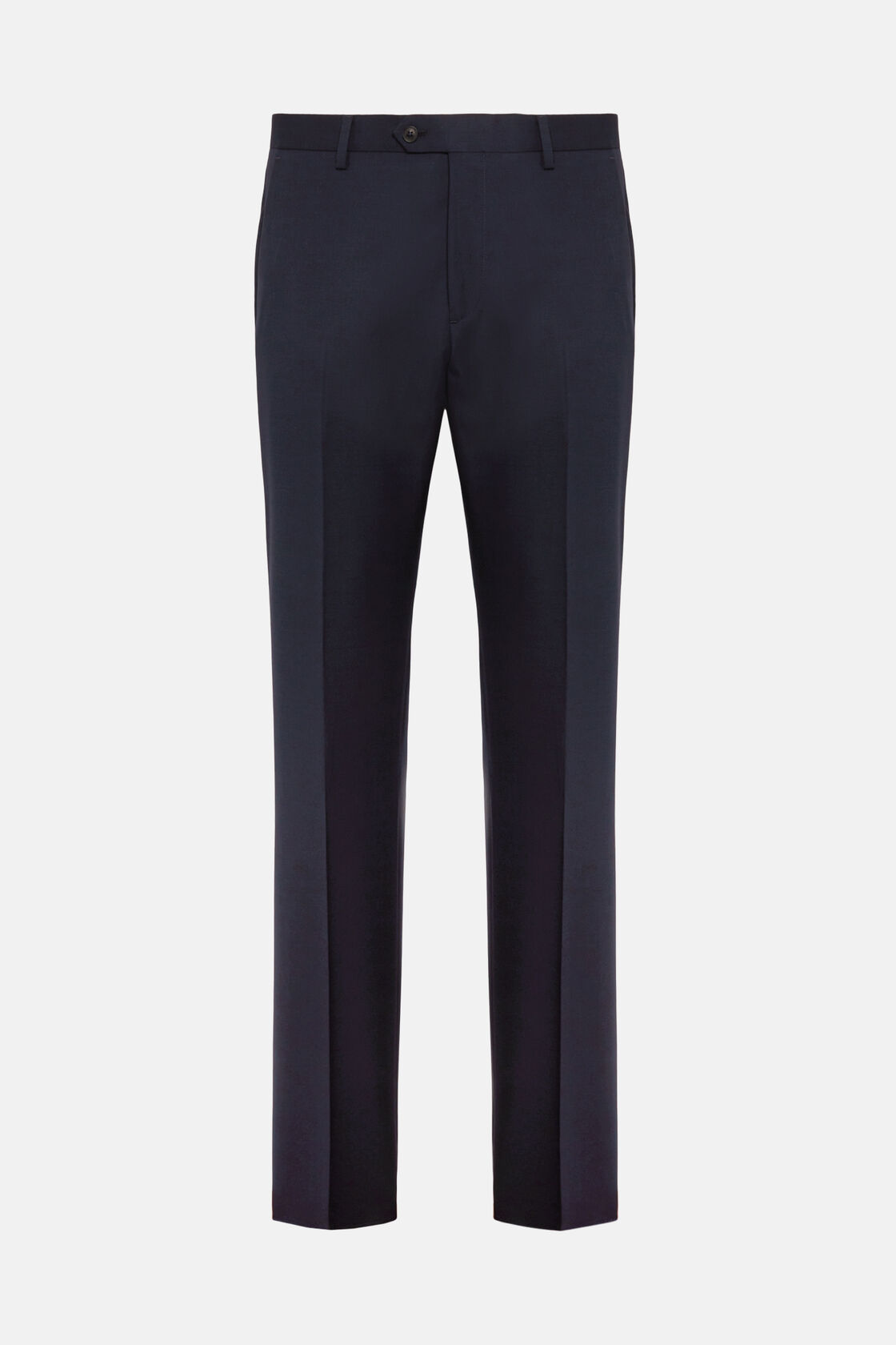 Micro patterned stretch wool trousers, Navy blue, hi-res