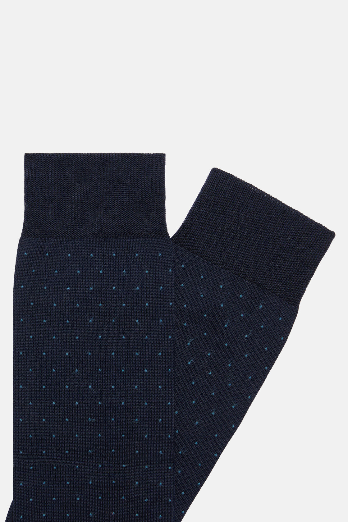 Pöttyös zokni pamutkeverékből, Navy blue, hi-res