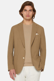 Dove Grey Jacket In Pure Wool Crepe, Taupe, hi-res