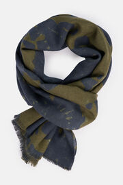 Double Floral Print Wool Scarf, , hi-res