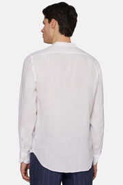 Biała koszula z lnu, fason klasyczny, White, hi-res