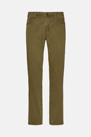 Stretch Cotton Jeans, Military Green, hi-res
